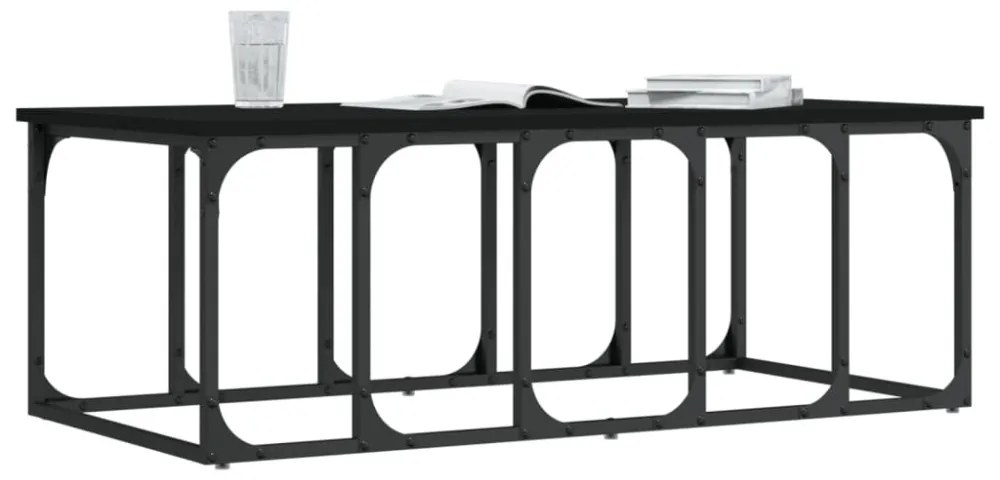 fekete szerelt fa dohányzóasztal 100 x 50 x 35,5 cm