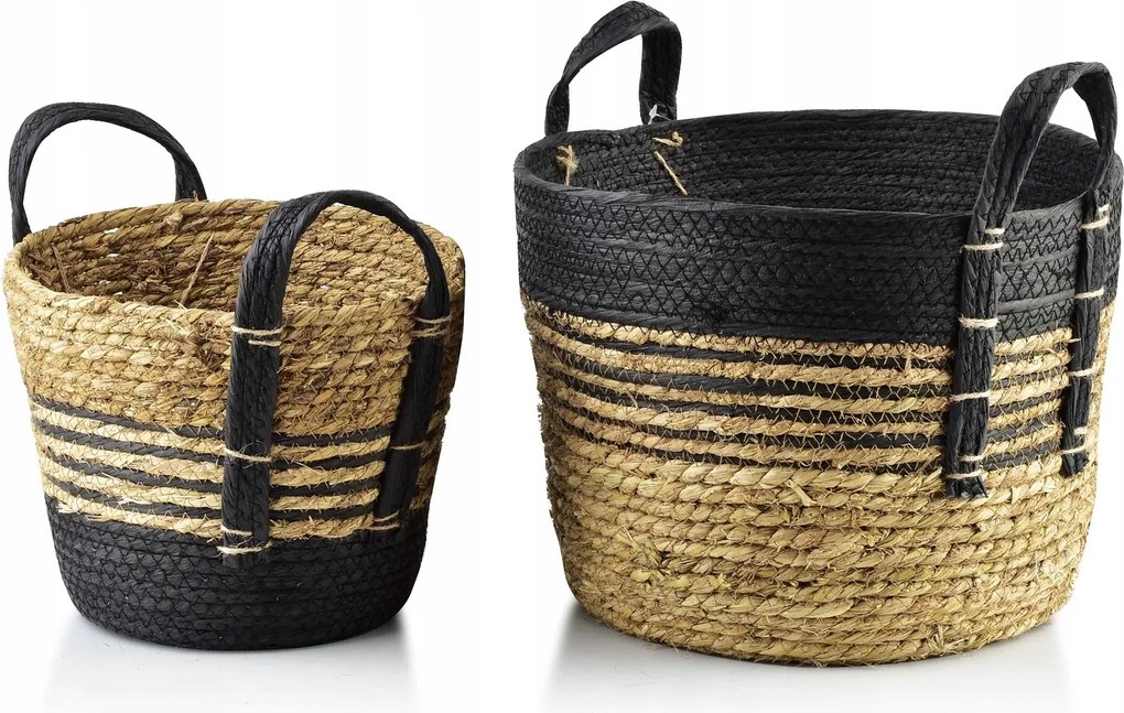 2 Db-os Kosár Szett tengerifűből Bali dekoratív Apróságok Rendszerező
