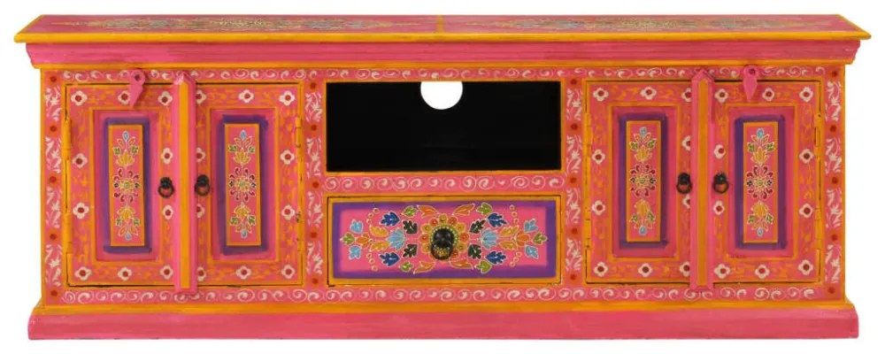 rózsaszín tömör mangófa TV-szekrény 110 x 30 x 40 cm