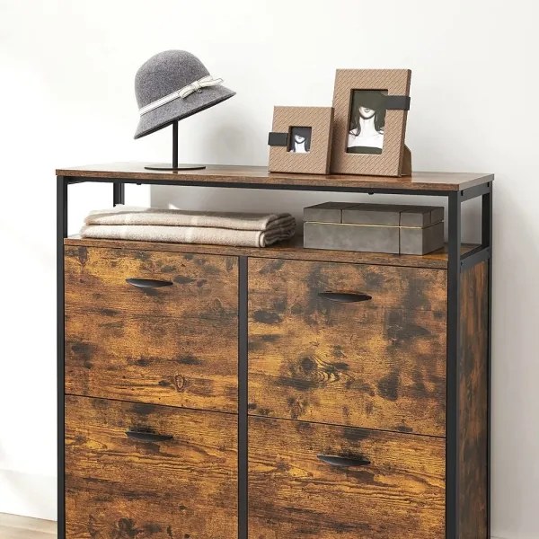 FIRA cipős szekrény barna/fekete