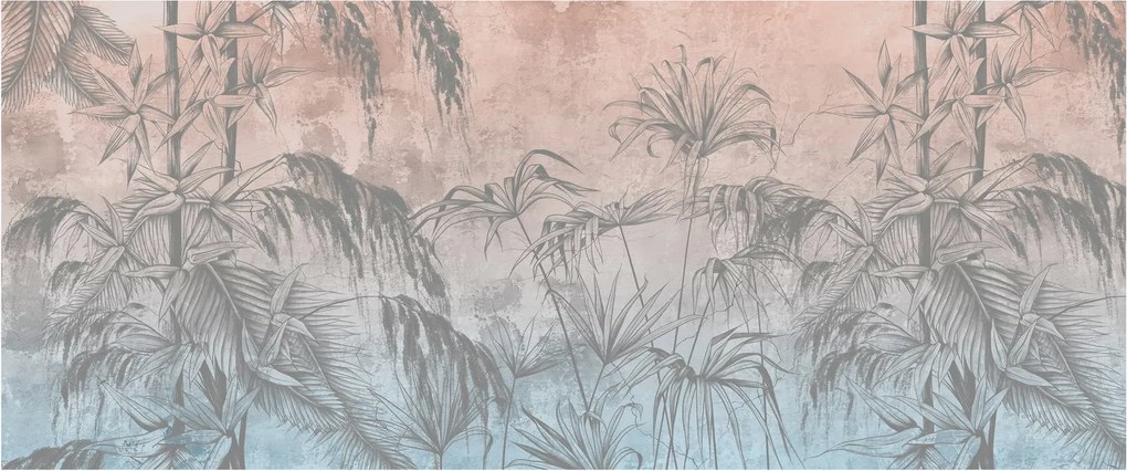 Kép - Trópusi növények a falon (120x50 cm)