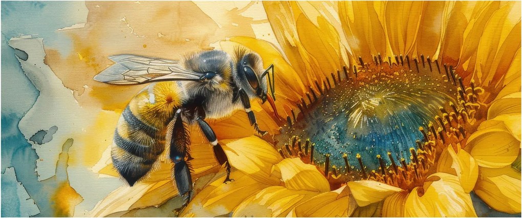 Kép - Méh, akvarell (120x50 cm)
