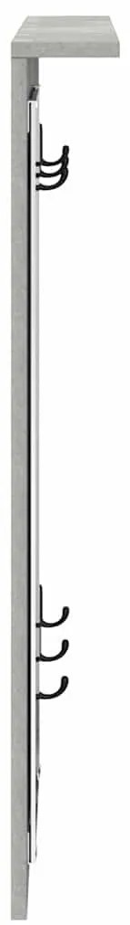Fali Kabáthorog polcokkal Beton szürke 84 x 10 x 80 cm Faanyag