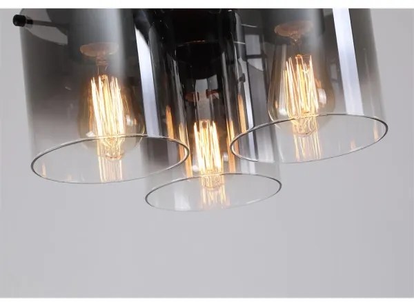 Searchlight 88911-3BK - SWEDEN mennyezeti lámpatest, 3xE27/60W/230V, átm. 39 cm, fekete/füst