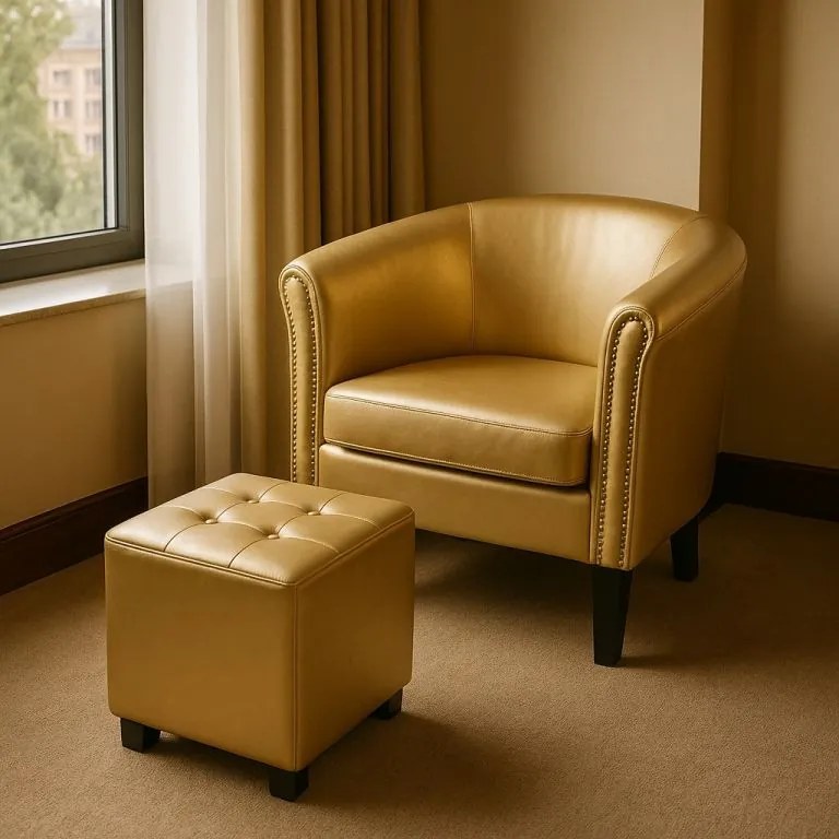 MIADOMODO Fotel készlet Chesterfield arany