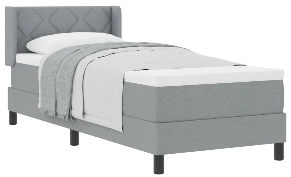 Boxspring ágy matraccal matracmal Világosszürke 80 x 200 cm