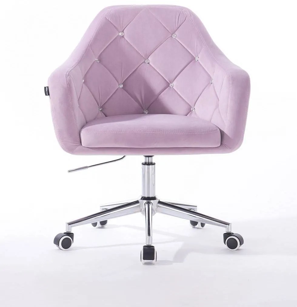 HR830K Halványlila Modern Velúr Szék Krómozott lábbal