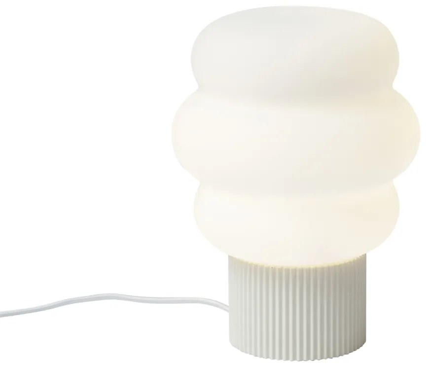Japandi asztali lámpa bézs színben, opálüveggel, 18 cm - Miele