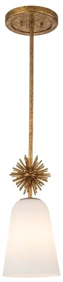Quoizel STARING-MP-DG-OPAL-Csillár rúdon STARING 1xE27/40W/230V átm. 18,4 cm arany/fehér