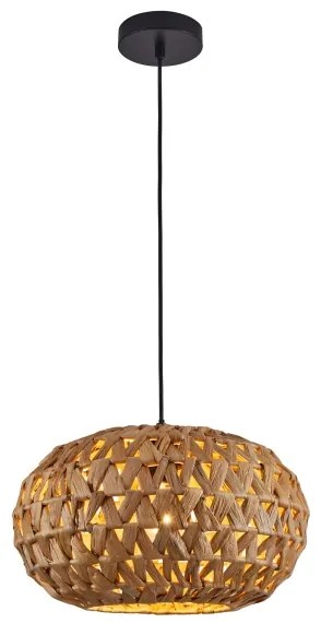 Csillár zsinóron HOSHI 1xE27/20W/230V átm. 38 cm kender