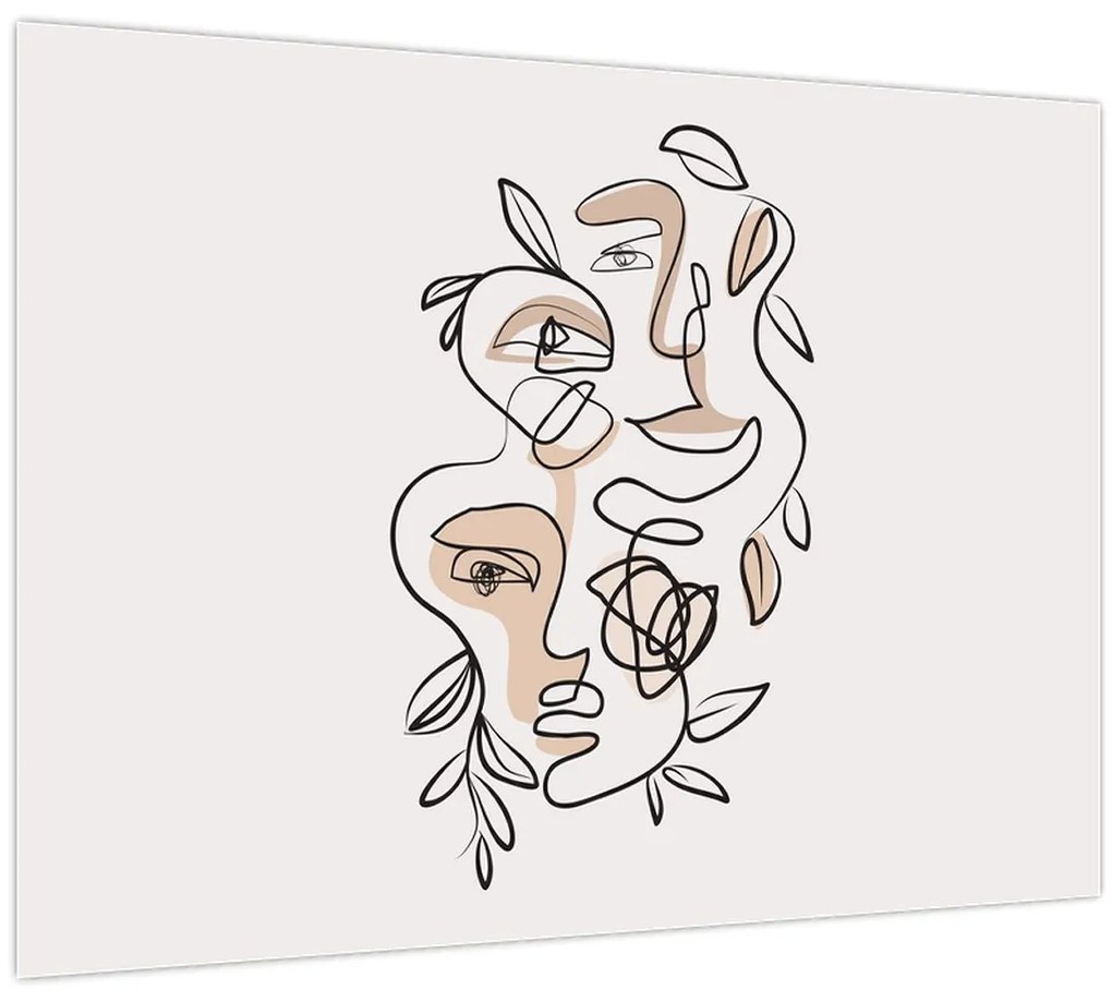 Üveg kép - Line art arckezelés (70x50 cm)