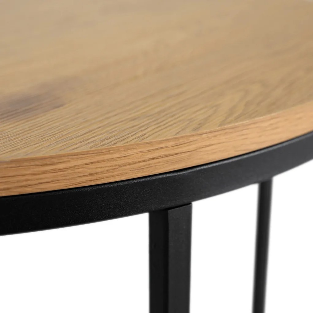 Dohányzóasztal Tölgy/Fekete Színben. HANTEL