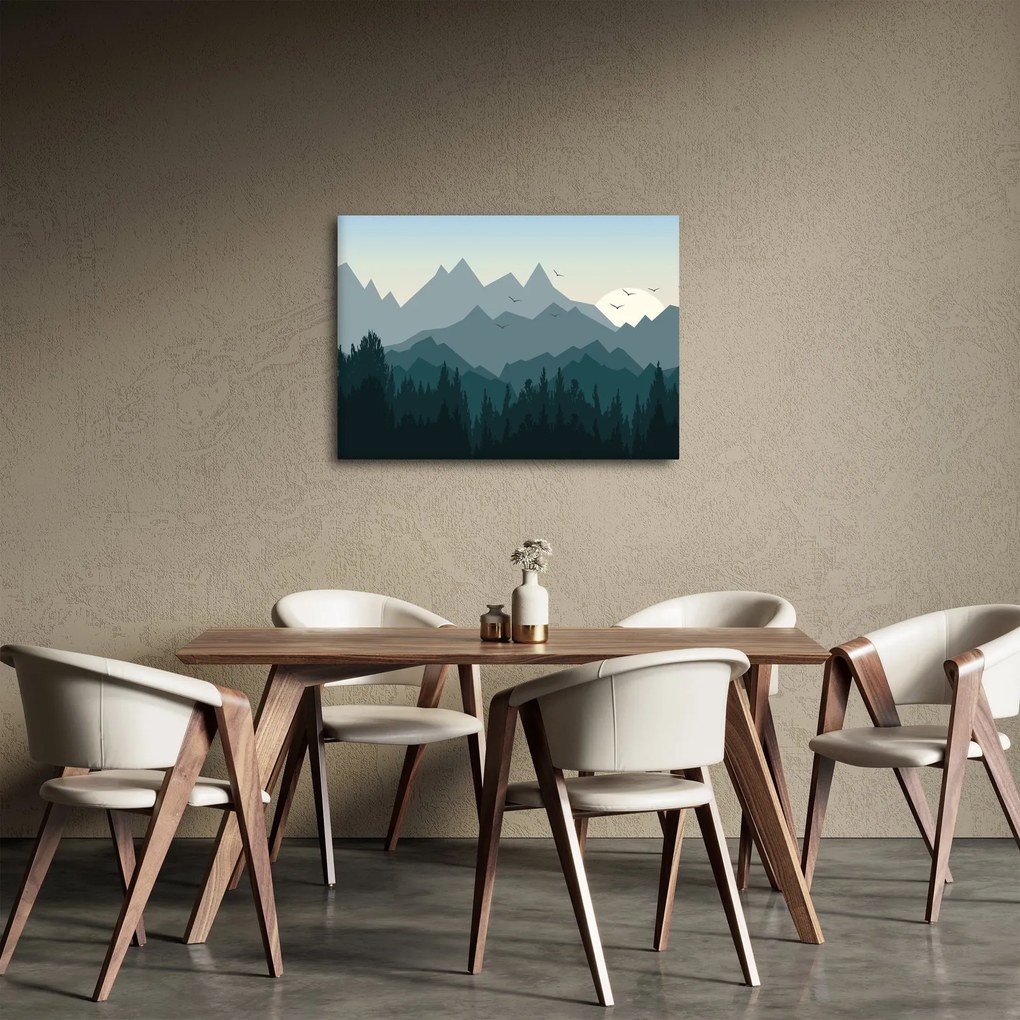 Kép - Hegyek grafikus szemmel (70x50 cm)