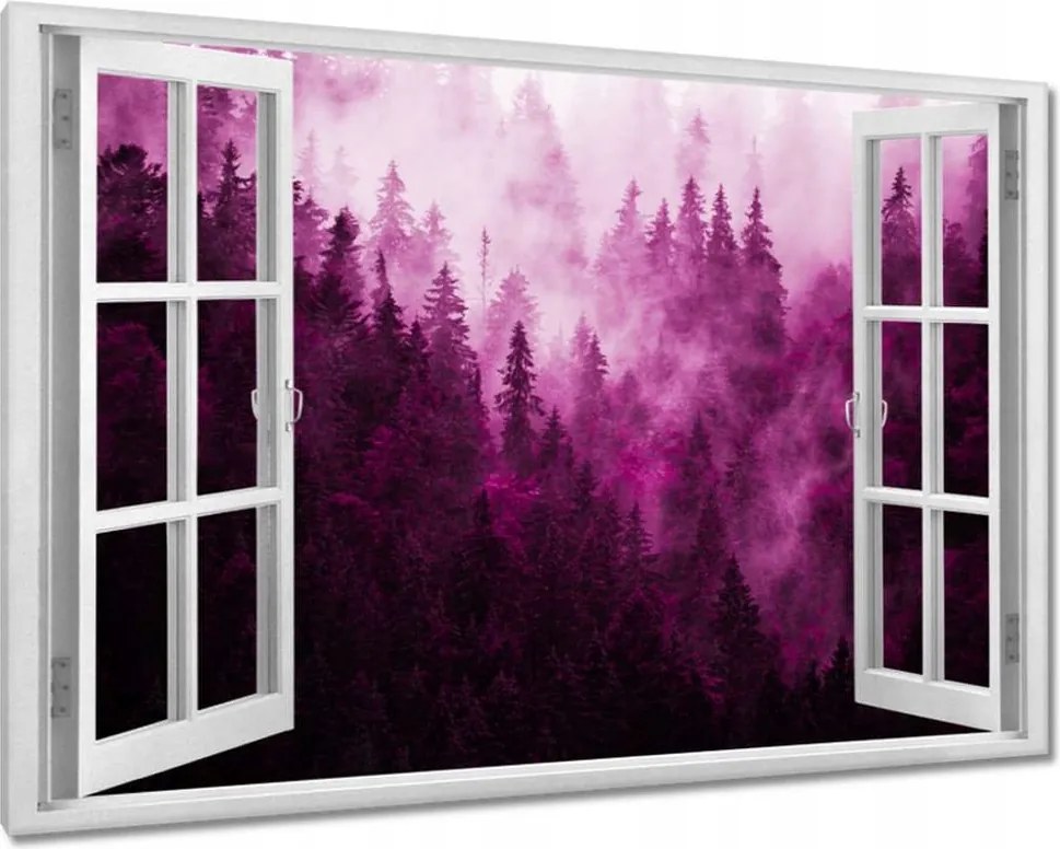 Vászonkép 60x40 Tájkép Rózsák Hegyek Köd