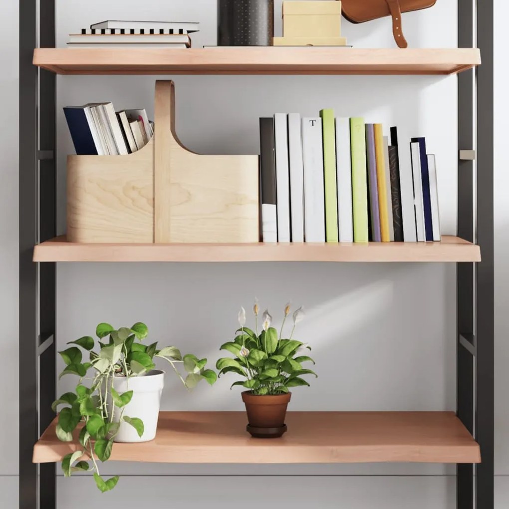 világosbarna kezelt tömör tölgyfa fali polc 80x40x(2-4) cm