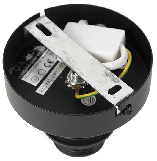 Mennyezeti lámpa fekete lapos búrával, taupe színben, 45 cm - Combi