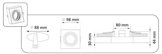 Polux GAJA 320070 Beépíthető spotlámpa max 8W LED IP20
