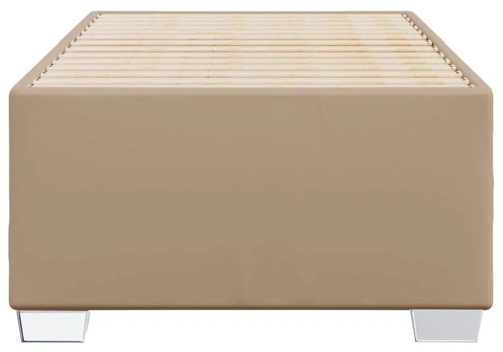 cappuccino színű műbőr ágykeret 80 x 200 cm