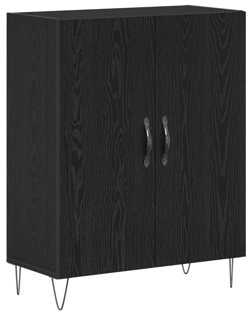 Magas Szekrény Fekete Tölgy 69.5x34x180 cm Mérnöki Fa