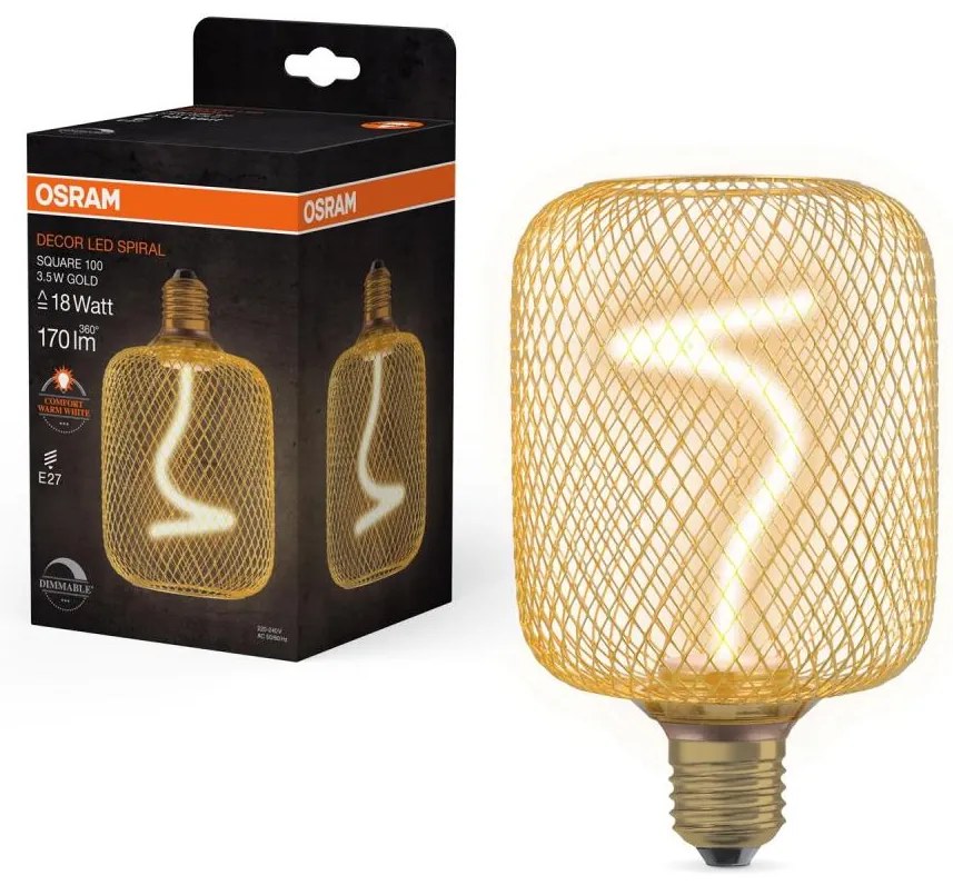 LED Dimmelhető izzó DECOR FILAMENT E27/3,5W/230V 1800K arany - Osram
