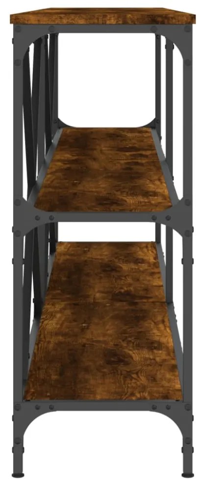 füstös tölgy színű szerelt fa és vas tálalóasztal 180x30x75 cm