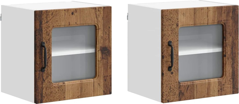 vidaXL Konyhaszekrény Kalmar 2 pcs Öreg fa 40 x 31 x 40 cm Faanyag