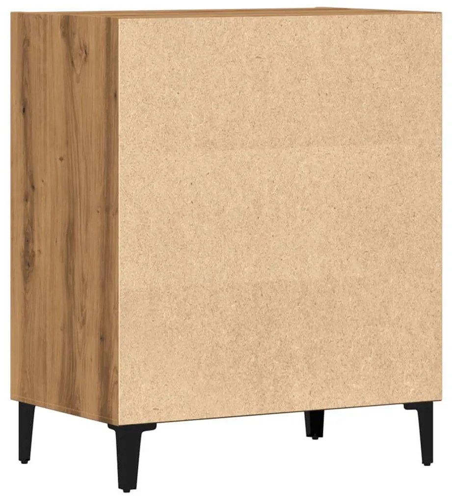 kézműves tölgy színű szerelt fa tálalószekrény 57 x 35 x 70 cm