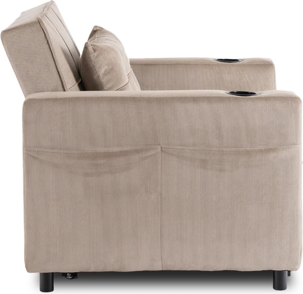 Dönthető fotel bézs kord kárpittal – SOLOR