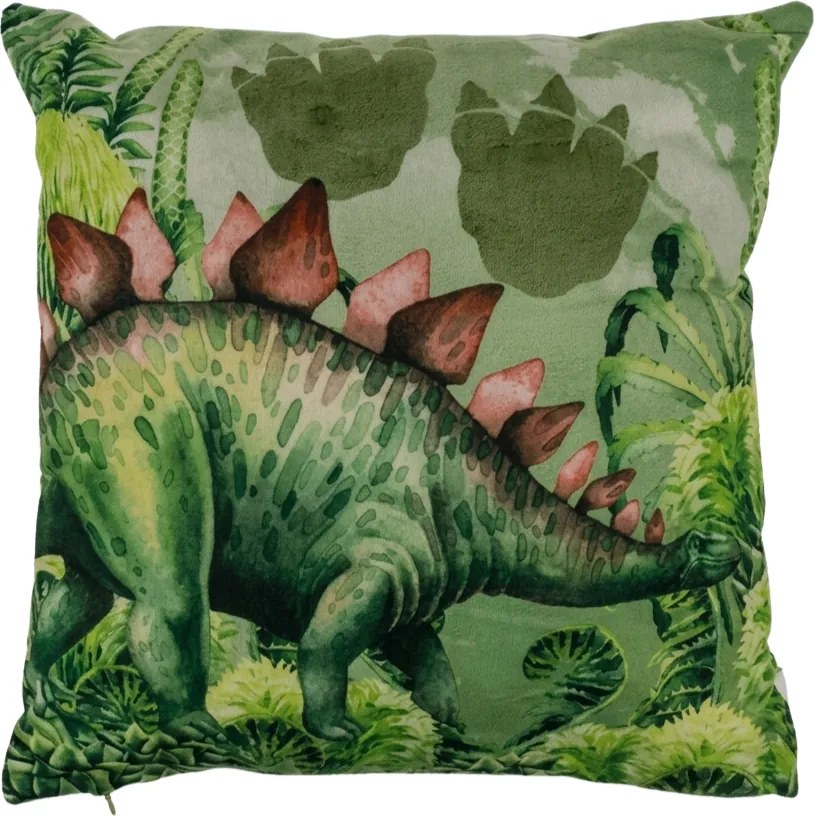 Díszpárna STEGOSAURUS 40x40 cm, zöld