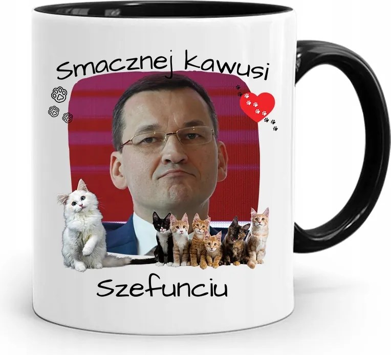 Bögre Fekete Politikusok Miniszterelnök Mateusz Morawiecki