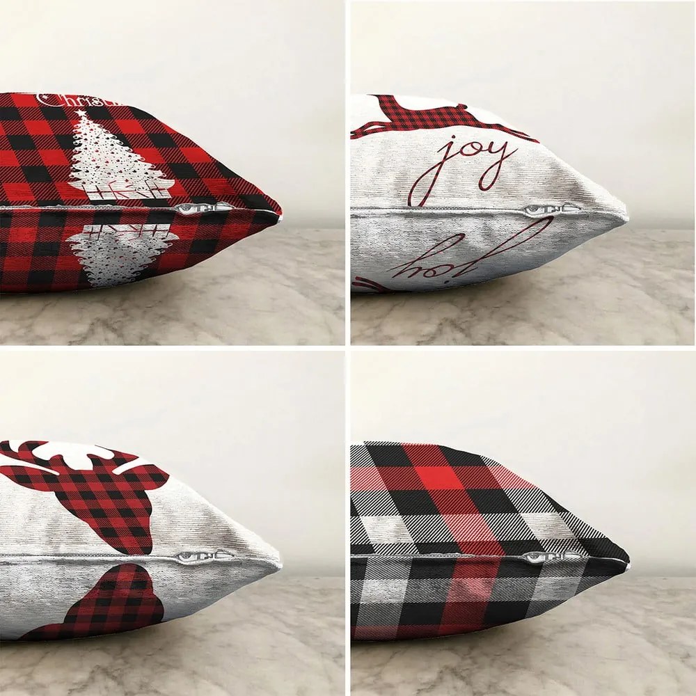 Christmas Tartan 4 db-os karácsonyi zsenília párnahuzat szett, 55 x 55 cm - Minimalist Cushion Covers