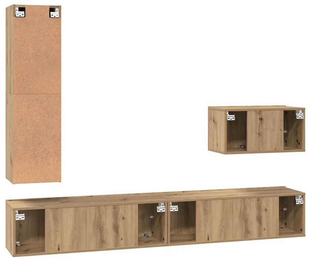 TV szekrény garnitúra 4 pcs kézműves tölgy 30.5 x 30 x 110 cm