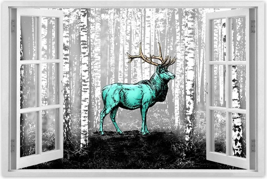 Poszterek 120x80 Szarvas Nyírfa Erdő