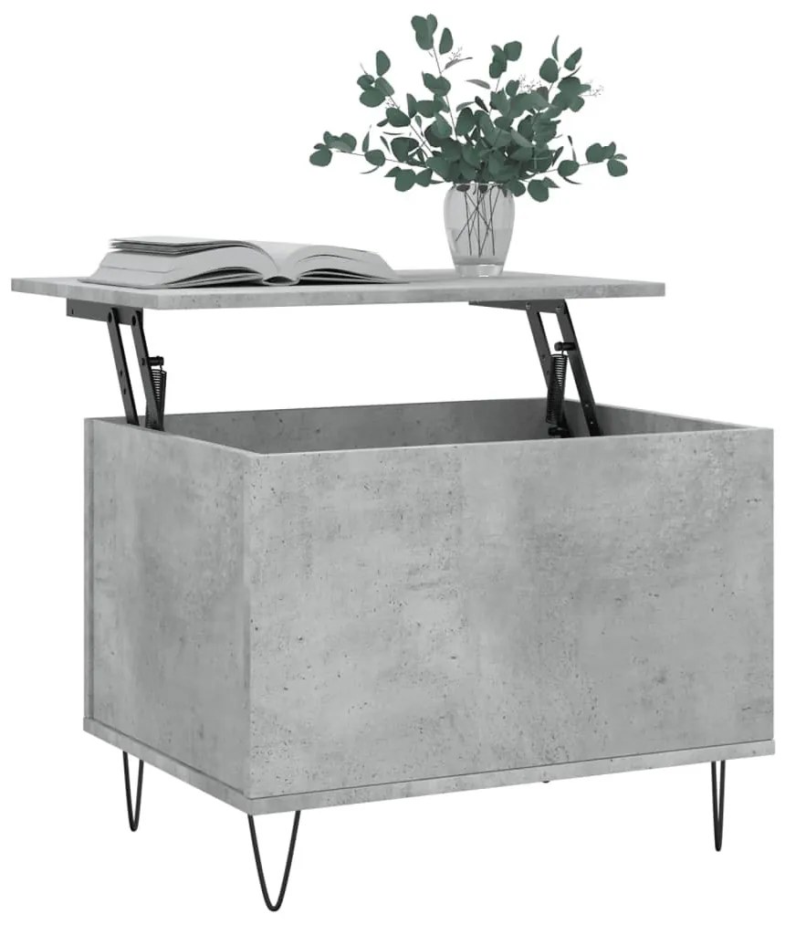 Betonszürke szerelt fa dohányzóasztal 60 x 44,5 x 45 cm
