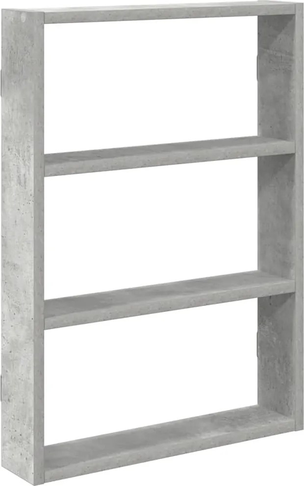 vidaXL betonszürke szerelt fa fali polc 43 x 9 x 60 cm