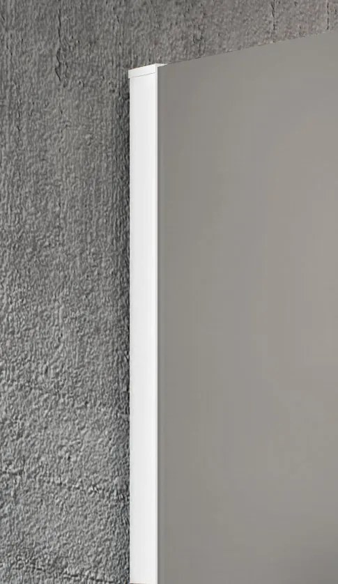 Erga Paris, Beépíthető zuhanyfal 110x200 cm, 8 mm-es matt üveg, fehér profil, ERG-V02-PARIS-110x200-FR-WH