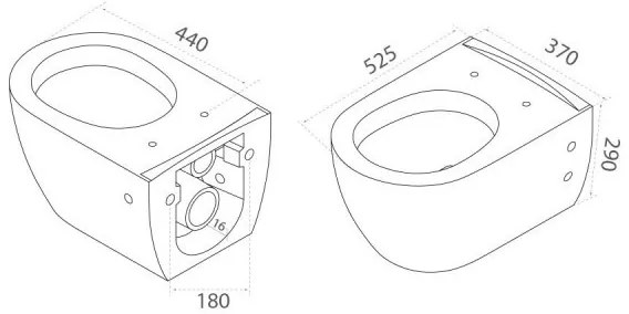 CeraStyle CITY fali WC - MATT FEHÉR - rimless - perem nélküli - rejtett szerelésű