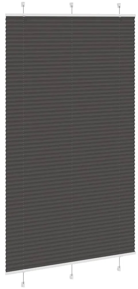 pliszírozott redőny fekete 115x200 cm szövetszélesség 114,4 cm