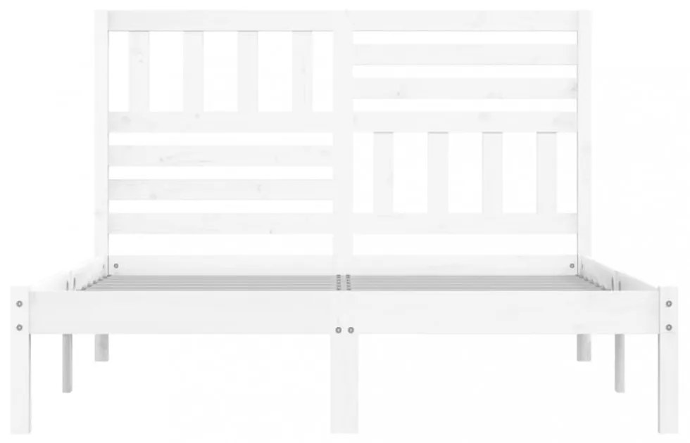 fehér tömör fenyőfa ágy matrac nélkül 120 x 190 cm