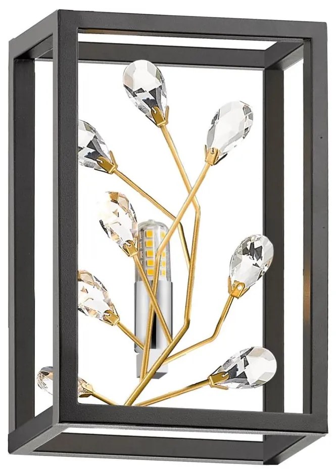 Zuma Line W0578-01A-B5TF - Fali lámpa SPRING 1xG9/33W/230V fekete/arany