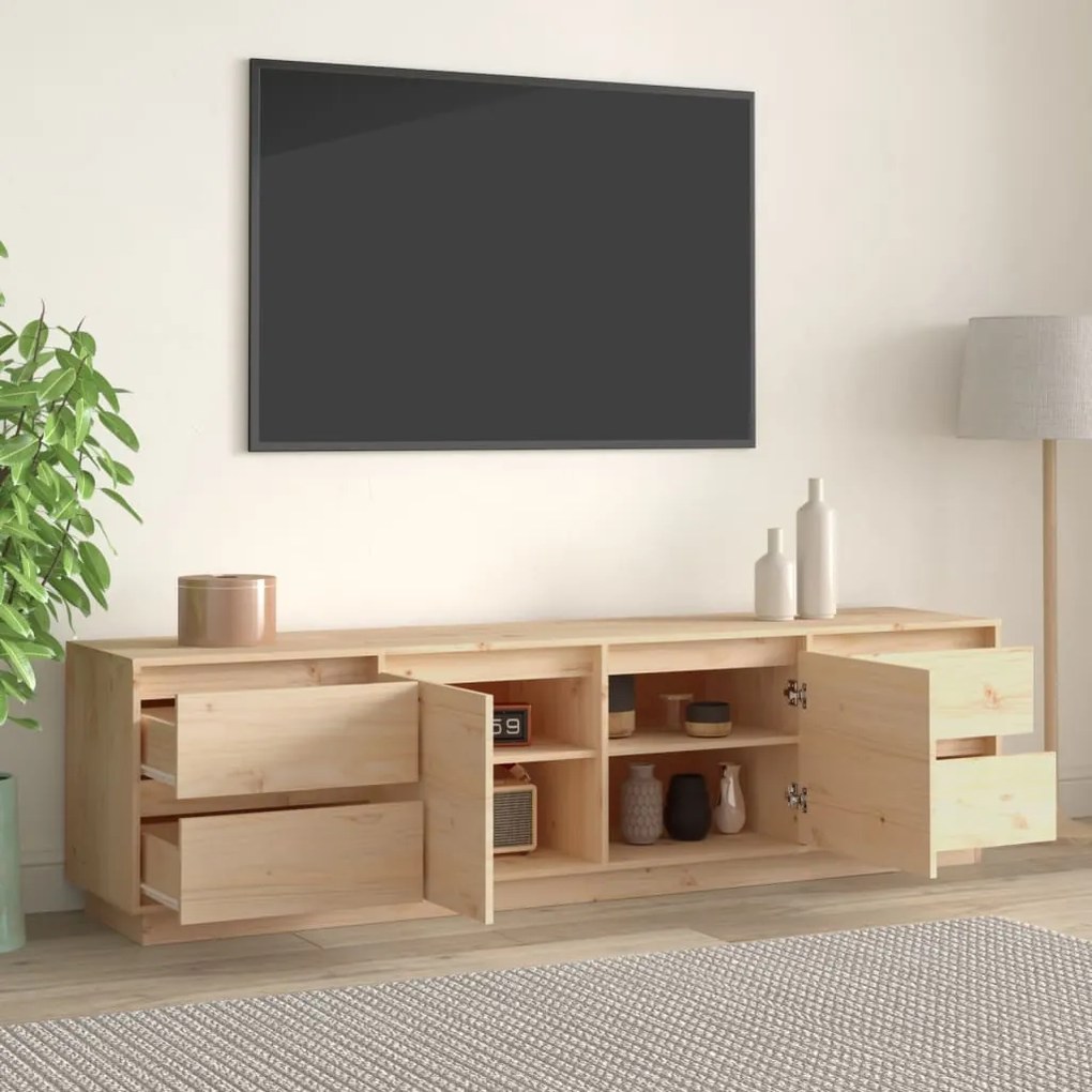 tömör fenyőfa TV-szekrény 176x37x47,5 cm