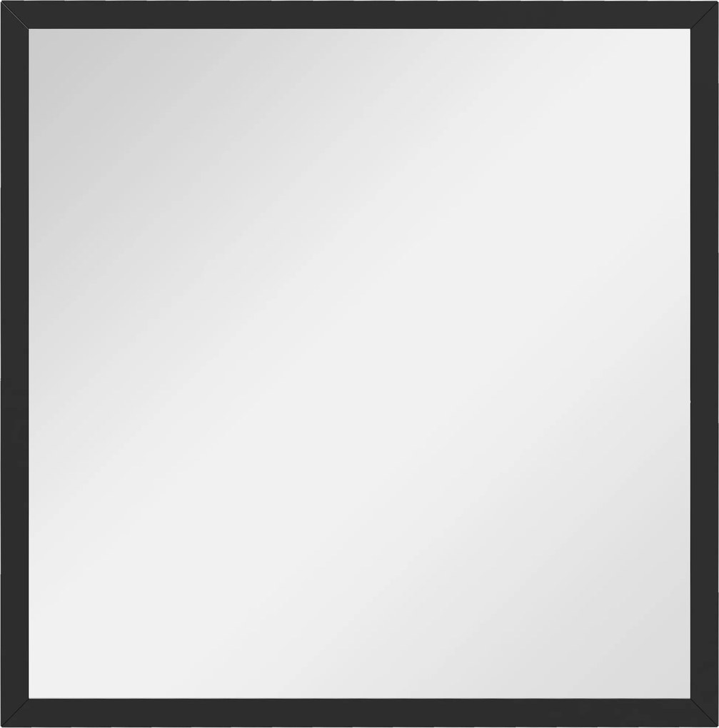 HOMCOM Négyzet alakú Fali Tükör 50 x 50 cm, fekete fa kerettel, ideális fürdőszobába, nappaliba vagy hálószobába | Aosom