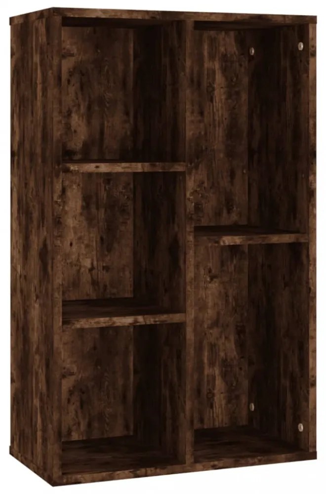 füstös tölgy színű szerelt fa könyv-/tálalószekrény 50x25x80 cm