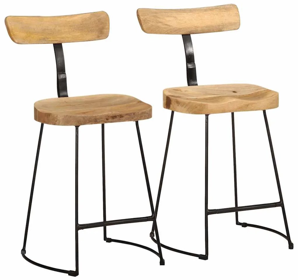 vidaXL Bárszékek 2 db 49x43x79 cm tömör fa Mango