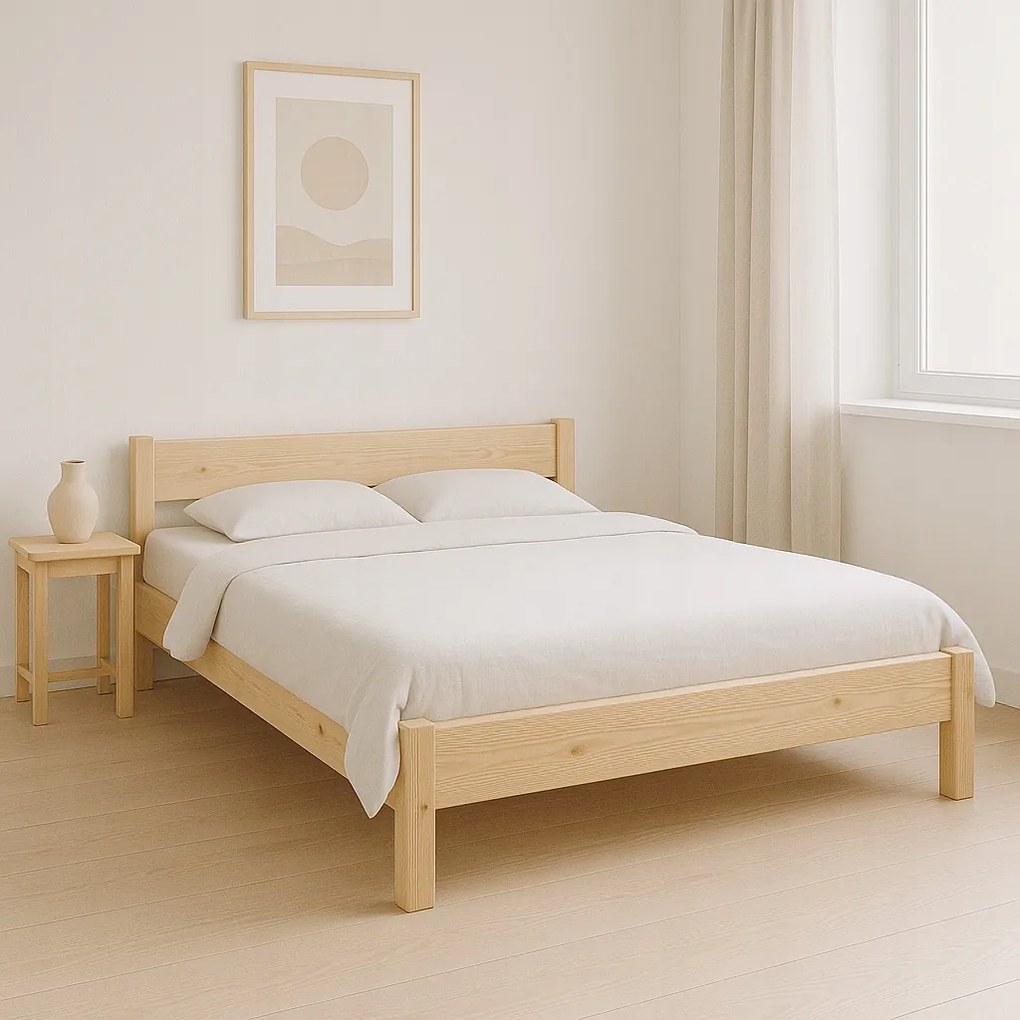 Ifjúsági ágy 120x180 tömör fa Ágyrács Gyártó Nyers Klasszikus