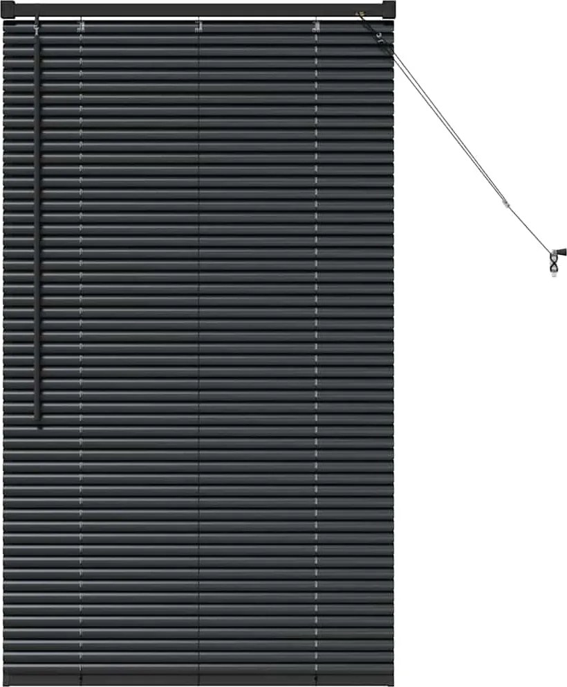 vidaXL Zsalugáter Redőnyök Fekete 130 x 70 cm Alumínium