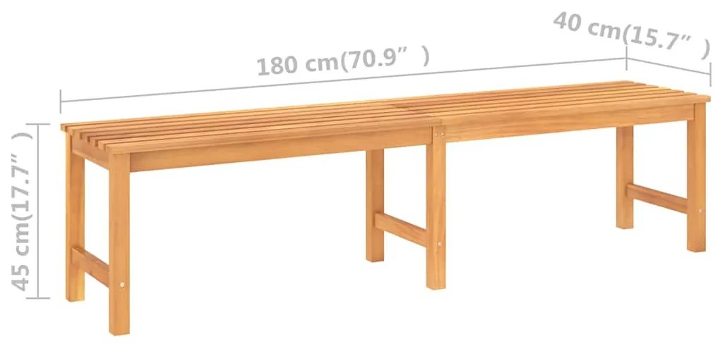 tömör tíkfa kerti pad 180 cm