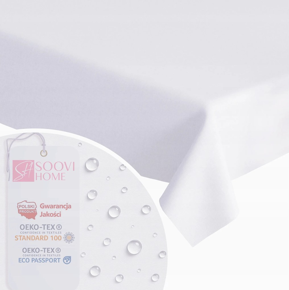 Abrosz fehér karácsonyi asztalra 140x200cm Foltálló Matt Vastag Sima