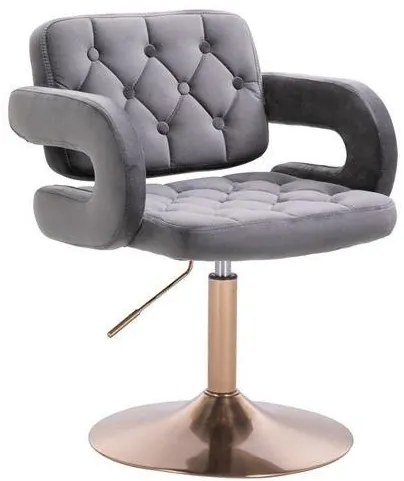 HR8403N Grafit modern velúr szék arany lábbal
