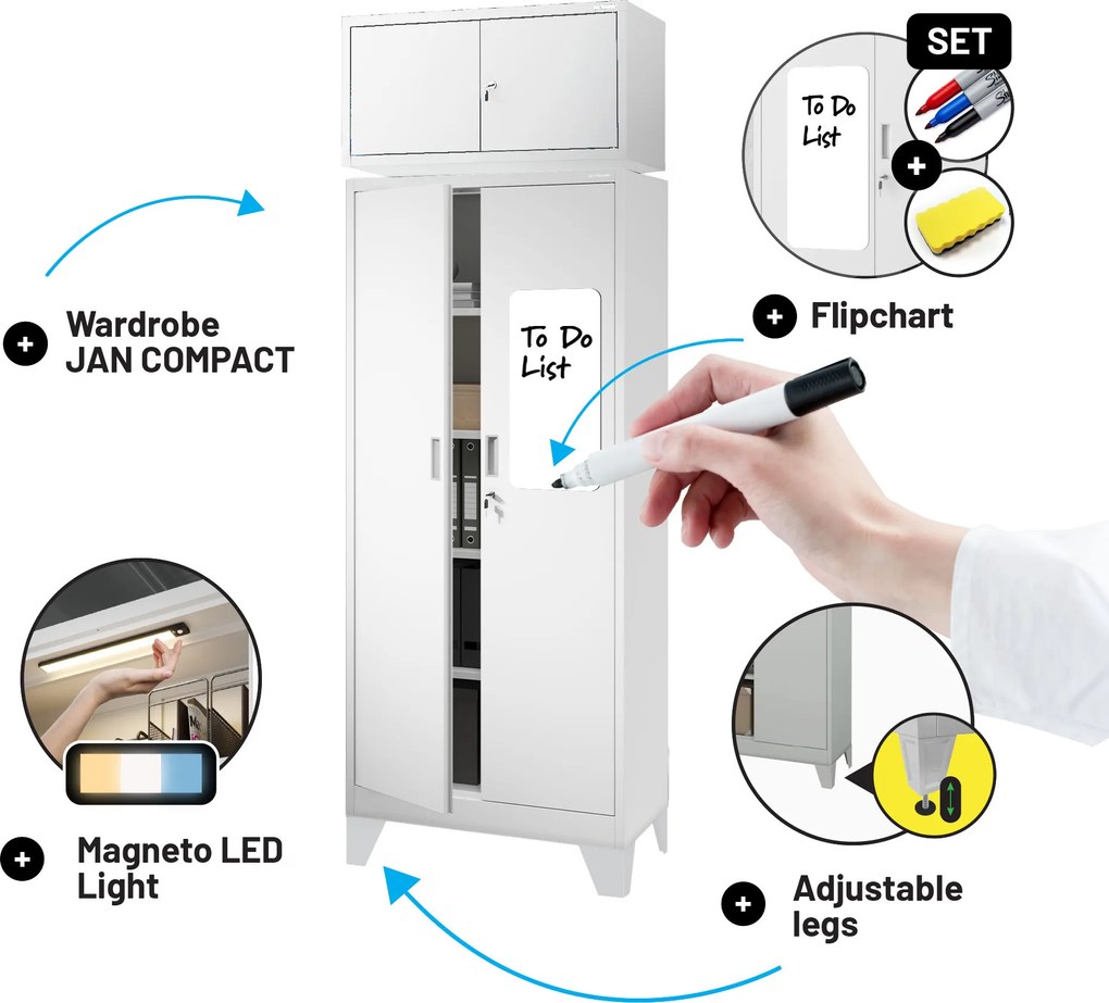 Felső szekrényfeltét EWA Compact 800 x 380 x 400 mm, fehér